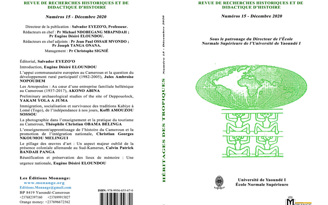 ISBN : 978-9956-655-67-0, Salvador Eyezo’o (Dir), HÉRITAGES DES  TROPIQUES, 30 mai 2021.